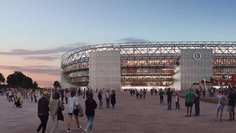 design generativo foi usado para explorar e otimizar as opções de design do Feyenoord Stadium em Roterdã.